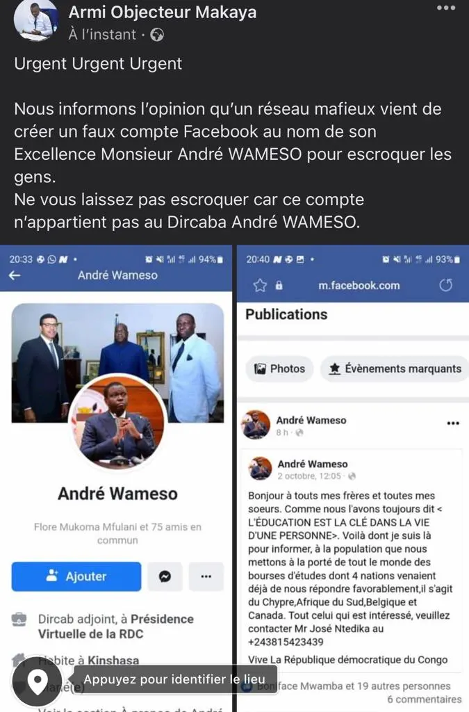Présidence de la République : le DIRCABA André Wameso victime d’une campagne de sape